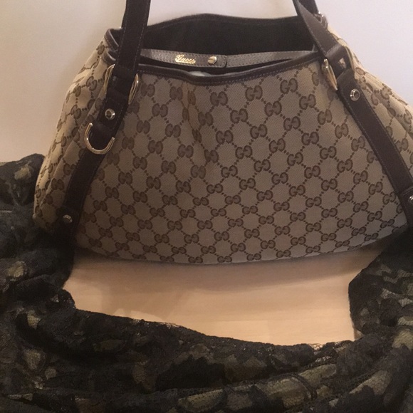 🎉HP🎉🍾FIRM EUC Gucci Abbey GG Shoulder Bag # 130736 493492 - Picture 5 of 14